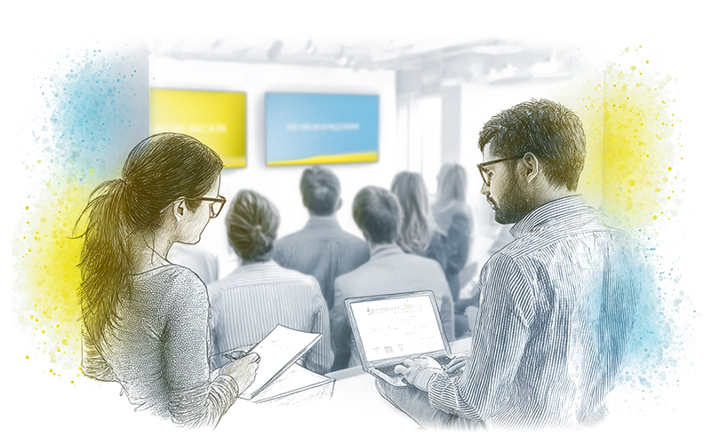 Business people in a training session